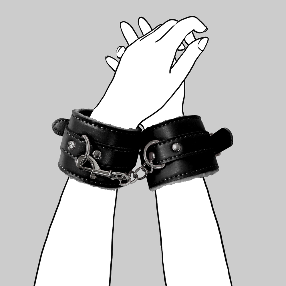 ふわふわ手枷 ブラックの画像 4